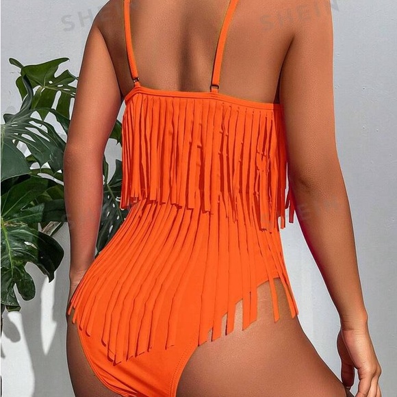 SHEIN orange swimsuit, size S never worn - Picture 2 of 7